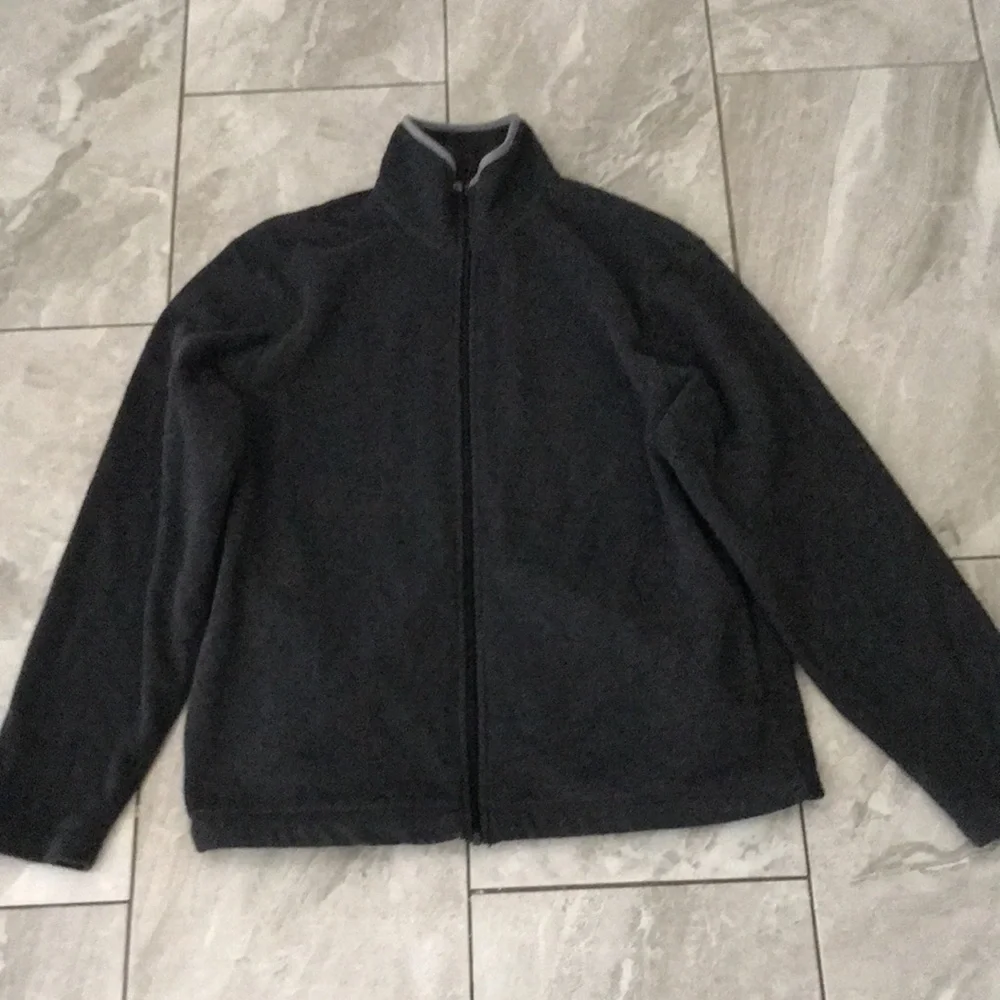 GAP Mens Charcoal Fleece Full-Zip Jacket | XL